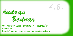 andras bednar business card